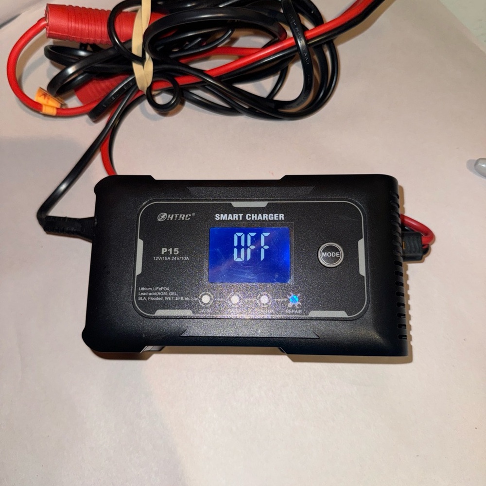P15 Smart Charger in Black with Blue Display